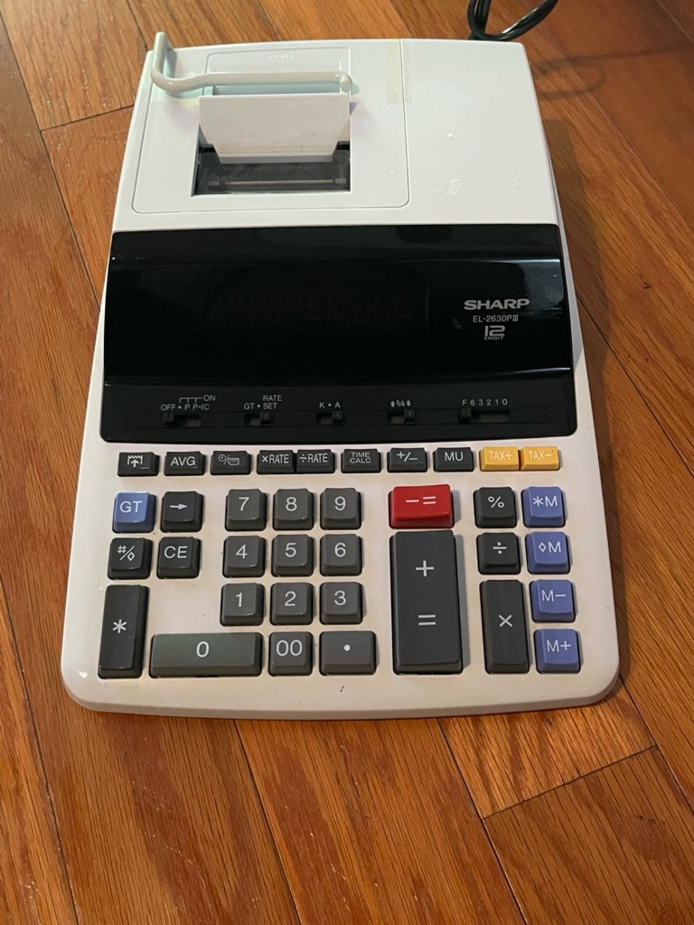 Sharp EL-2630PIII White Printing Calculator with Multicolor Function Keys